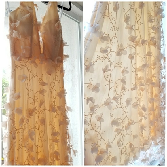 🍒NWT🍒 ROMANTIC PETAL MAXI DRESS IN PEACH - Picture 2 of 7